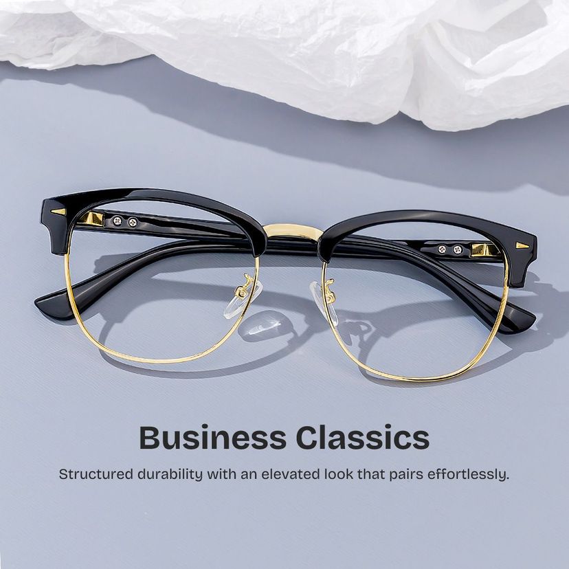 Lasha Black Browline Glasses