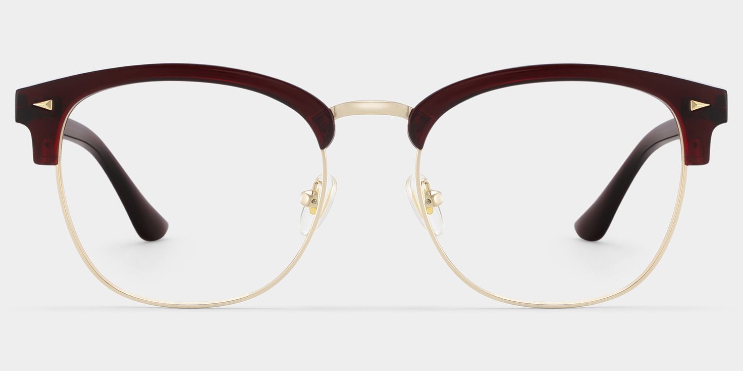 Lasha Red Browline Mixed Frame Glasses for Women | ZEELOOL1
