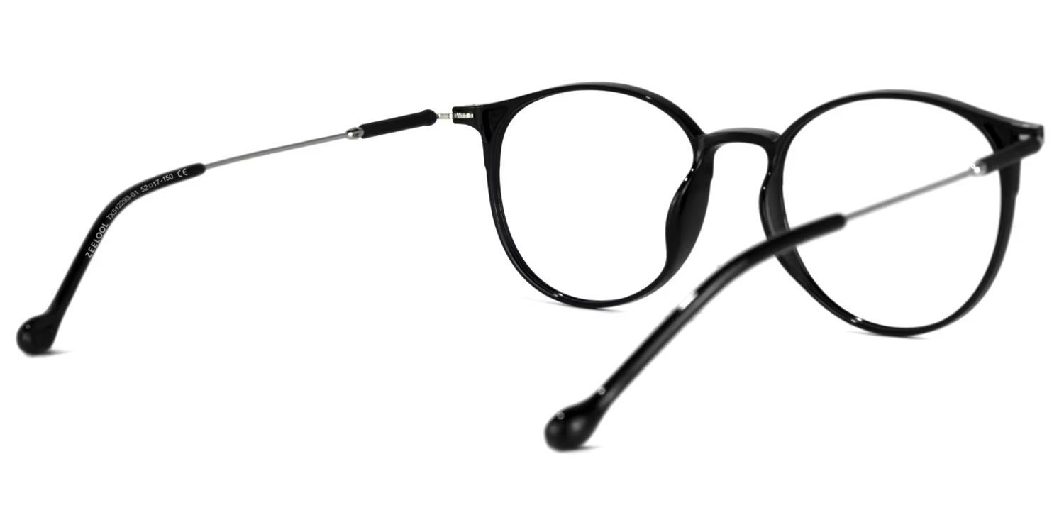 Gamble Round Black Frame Glasses | ZEELOOL3