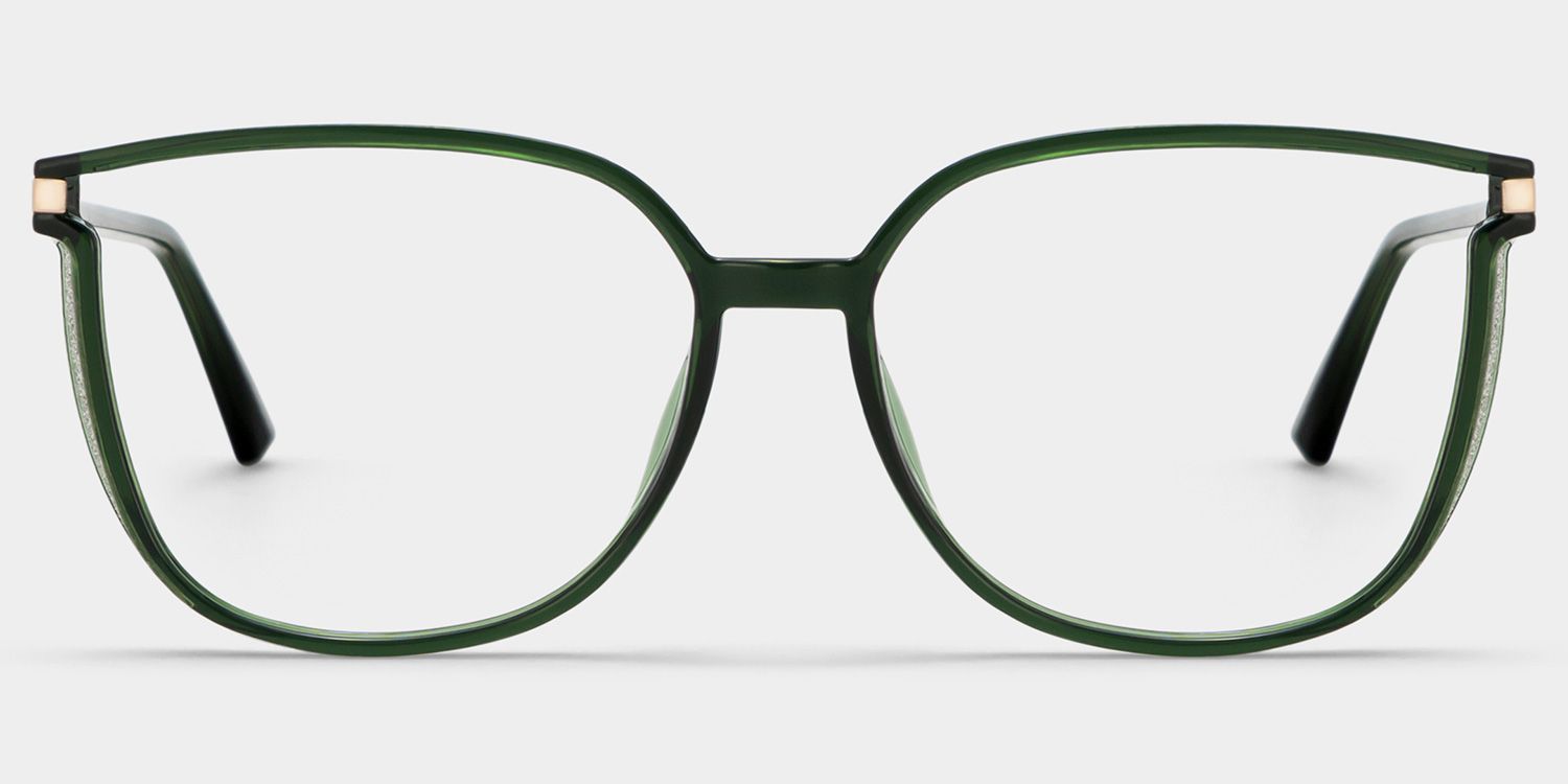 Rodz Square Dark-Green Frame Glasses | ZEELOOL0