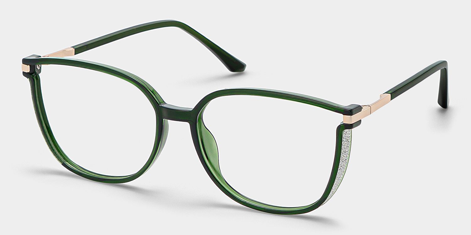 Rodz Square Dark-Green Frame Glasses | ZEELOOL2