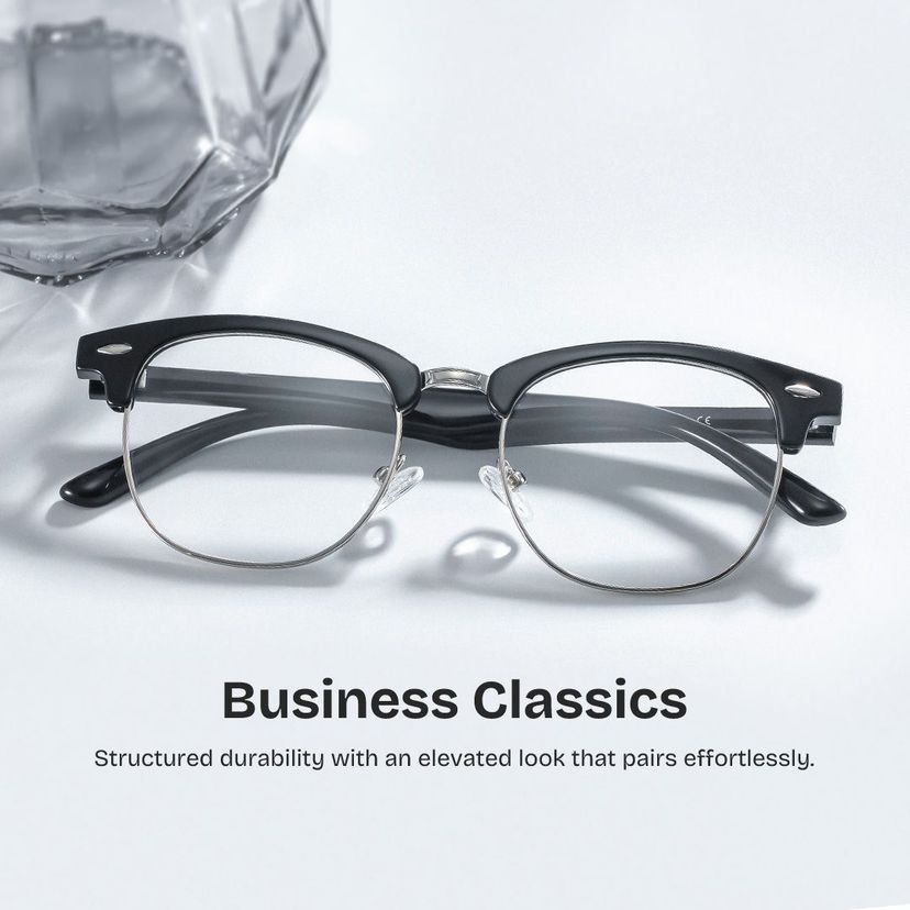 Hacker Black Browline Glasses
