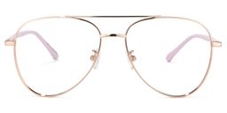 Paige Rose-Gold Aviator Glasses0