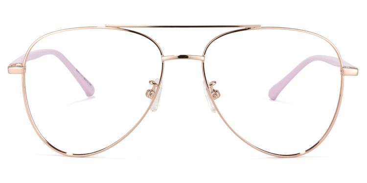 Paige Rose-Gold Aviator Glasses