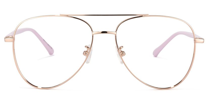 Paige Rose-Gold Aviator Glasses