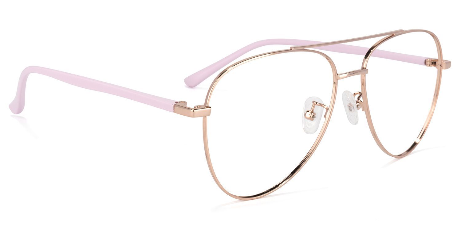 Paige Aviator Rose-Gold Glasses | Zeelool Glasses2
