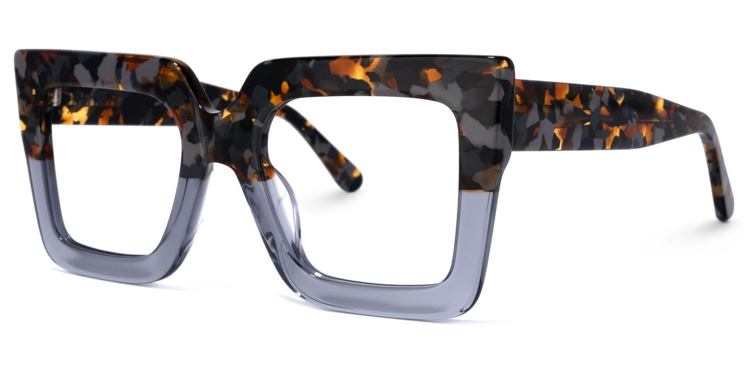 Brandon Square Gray Glasses with Two-Tone Frames | ZEELOOL2