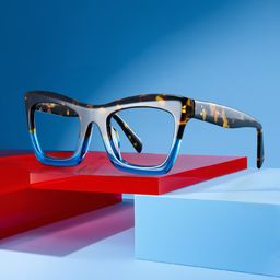 Benitez Blue Rectangle Glasses0