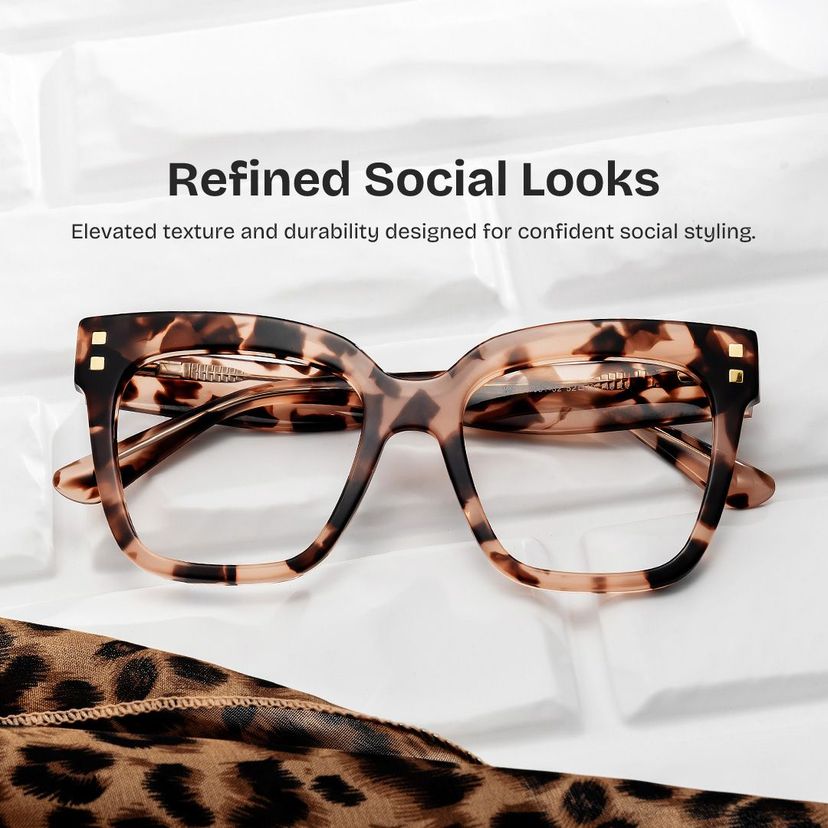 Minguela Pink-Tortoise Square Glasses