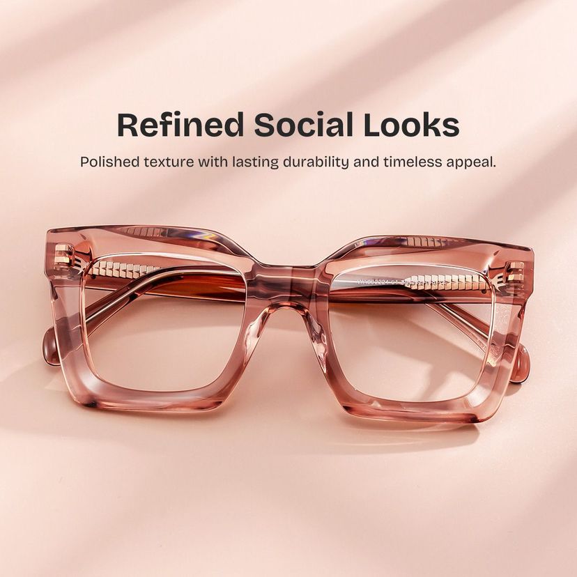 Lobo Beige Square Glasses