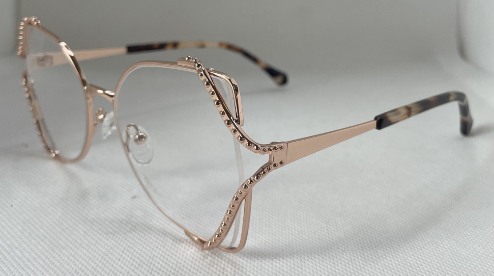 Mcconico Designer Eyeglasses in Butterfly Rose-Gold Frame0